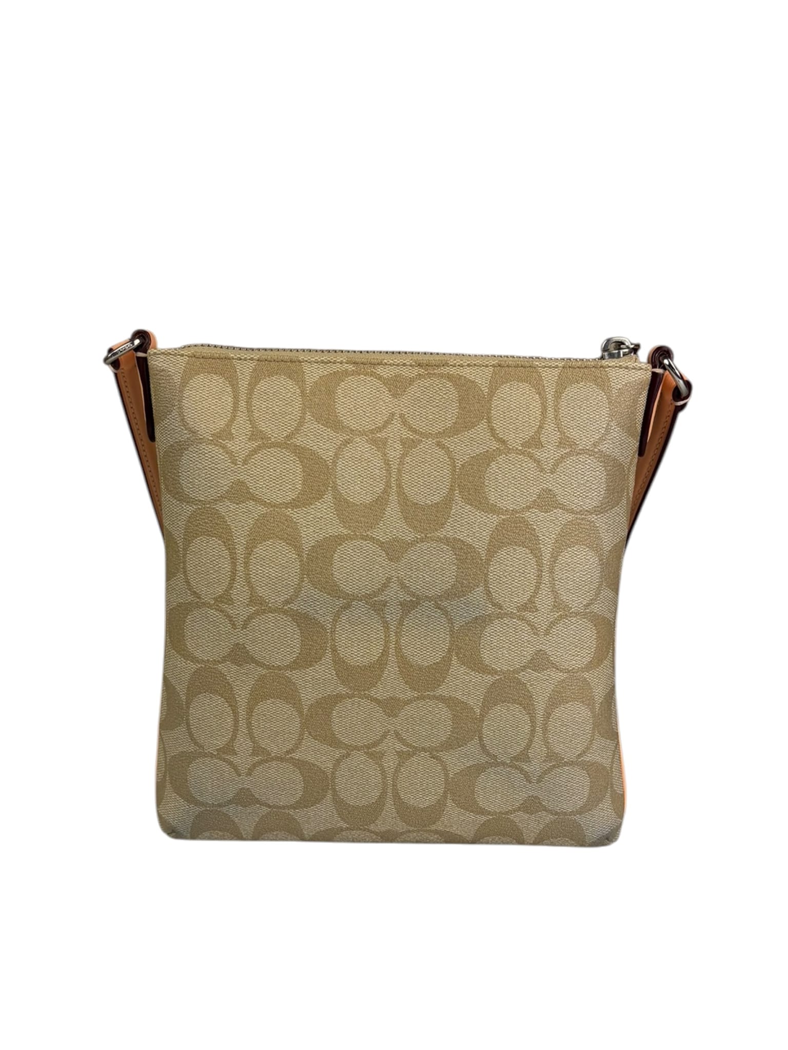 Coach Beige Leather Canvas Rowan File Crossbody Bag