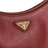 Prada Re-Edition Saffiano Leather Shoulder Bag Red