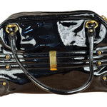 Gucci Black Patent Leather Horsebit Wave Shoulder Bag