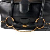Gucci Vintage Black Horsebit Flap Bag