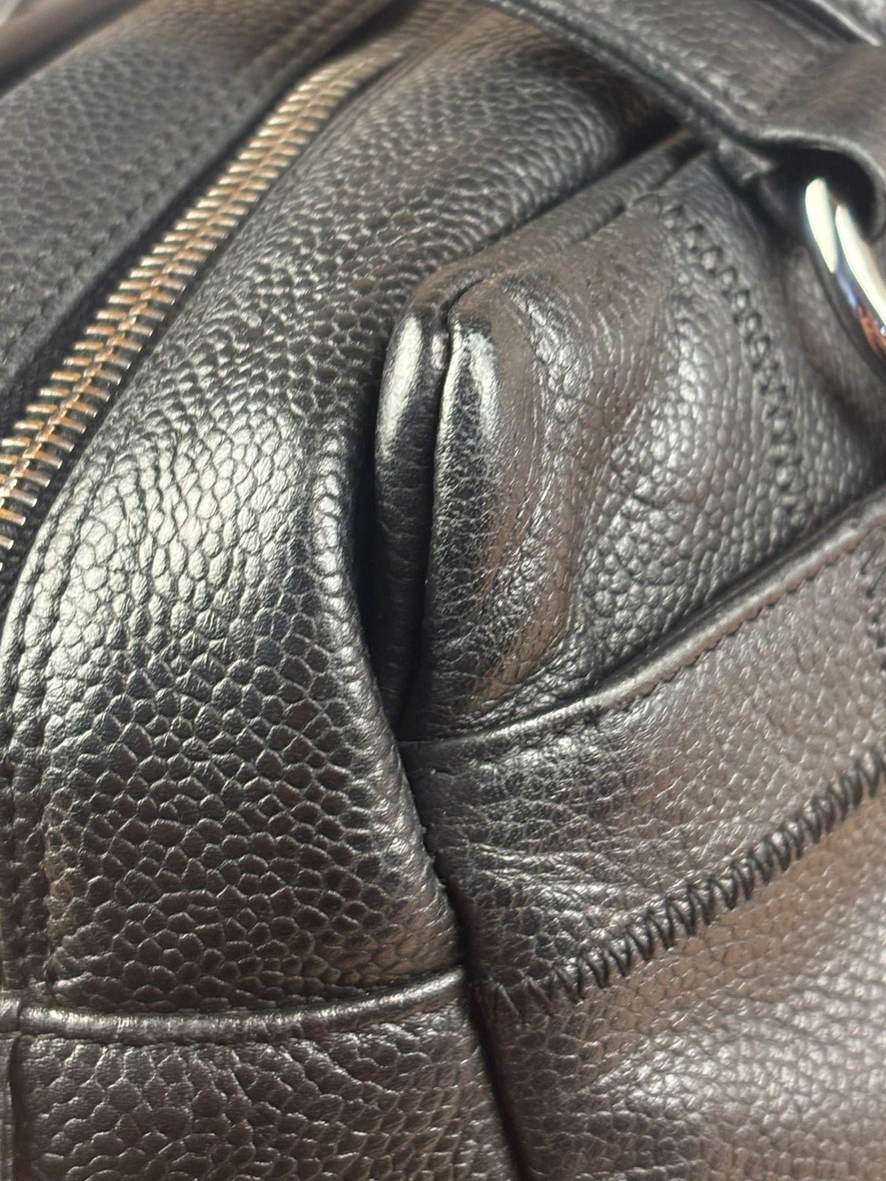 Chanel Black Leather Chocolate Bar Shoulder Bag 2004