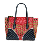 Miu Miu Leather Rings Red Biker Tote