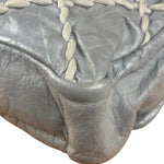 Chanel Grey Leather Ultra Stitch Classic Flap Shoulder Bag 1990