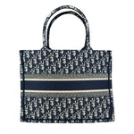Christian Dior Navy Ecru Oblique Small Book Tote