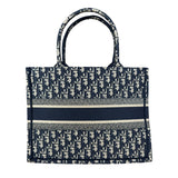 Christian Dior Navy Ecru Oblique Small Book Tote