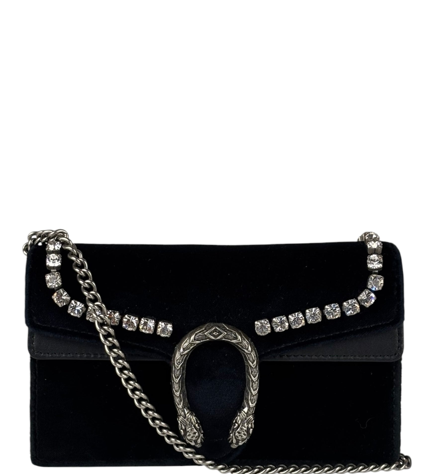 Gucci Mini Velvet Black Rhinestone Dionysus Crossbody