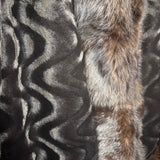 Seura Vintage Wavy Print Brown Fur Coat