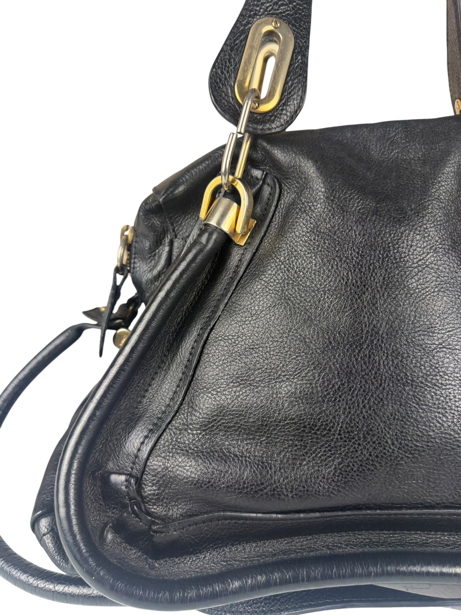 Chloe Black Leather Paraty Shoulder Bag