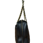 Chanel Black Chevron Leather Chain Camera Shoulder Bag 2000-2002