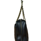Chanel Black Chevron Leather Chain Camera Shoulder Bag 2000-2002