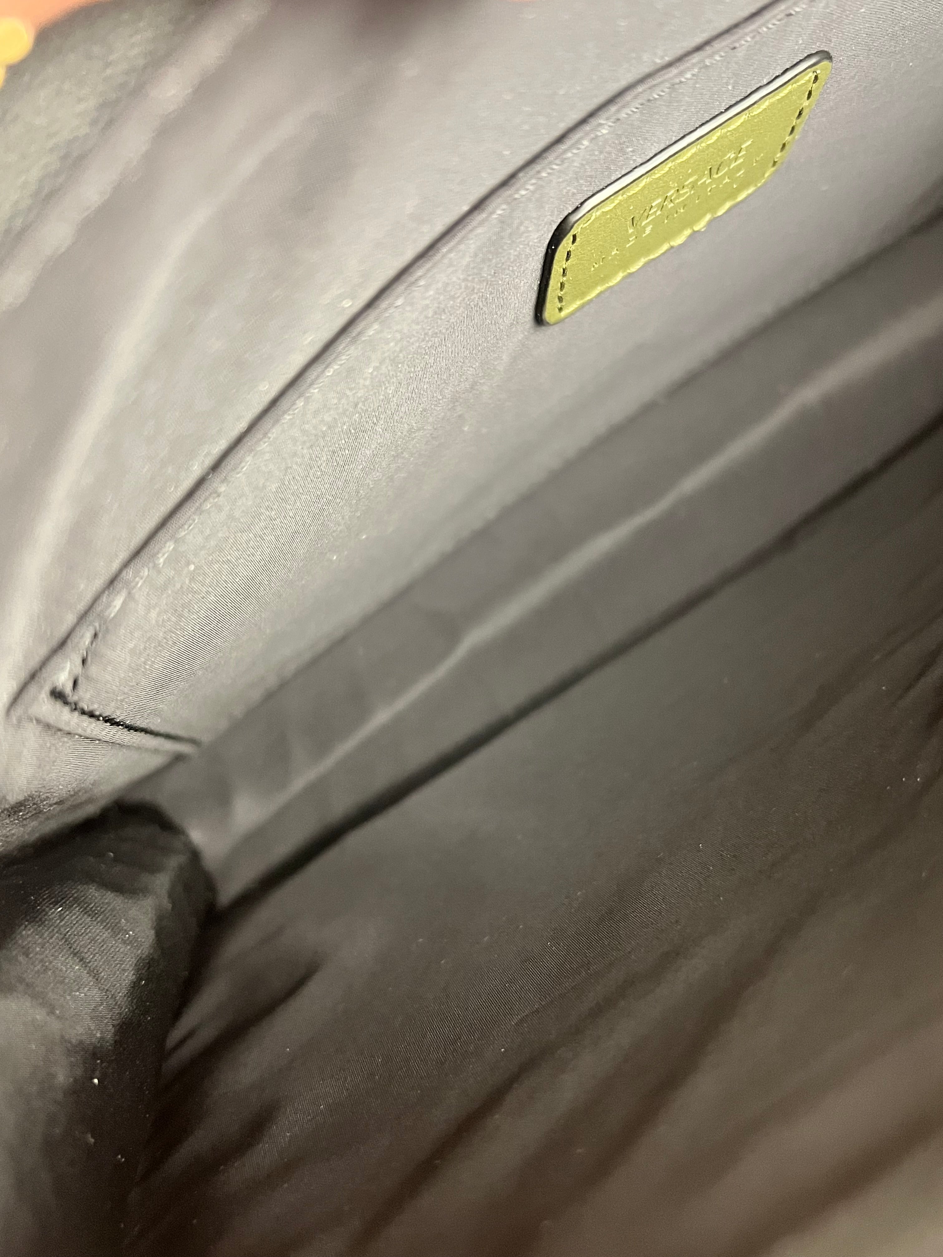 Versace Green Croc-Embossed Medusa Leather Clutch