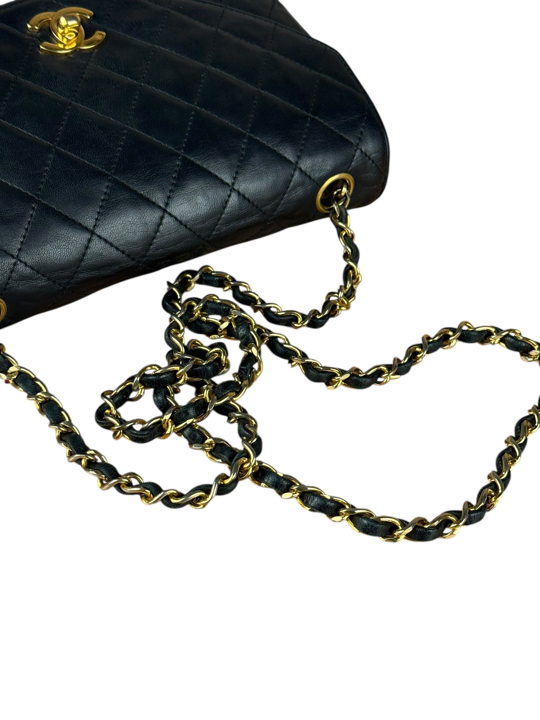 Chanel Black Quilted Half Moon Flap Bag 1990
