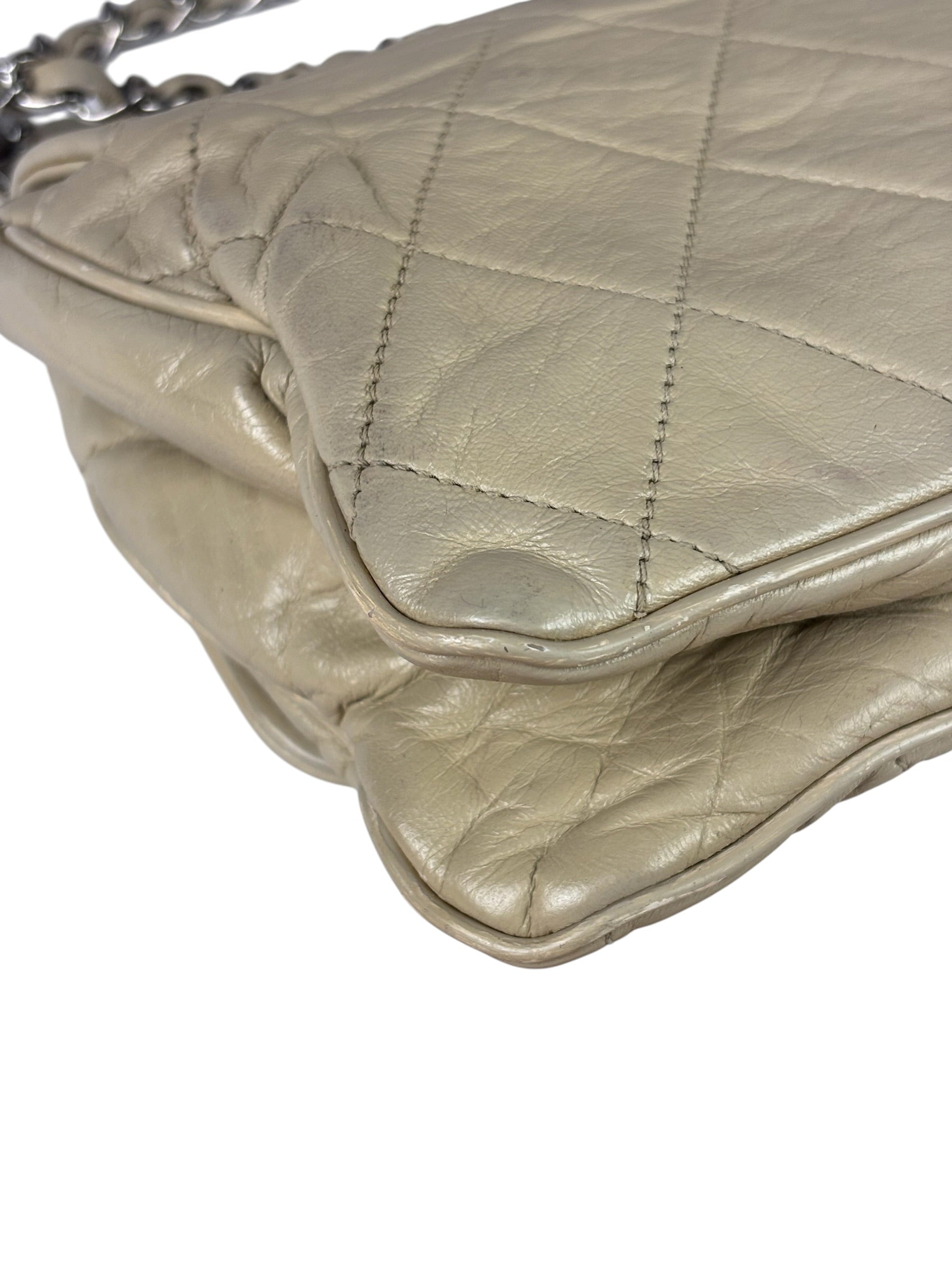 Chanel Light Grey Quilted Mademoiselle Chain Flap Bag 2008