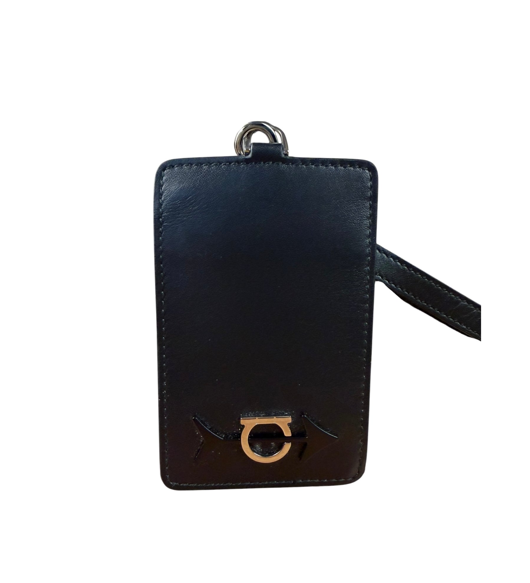 Salvatore Ferragamo Bicolor Leather Lanyard ID Badge