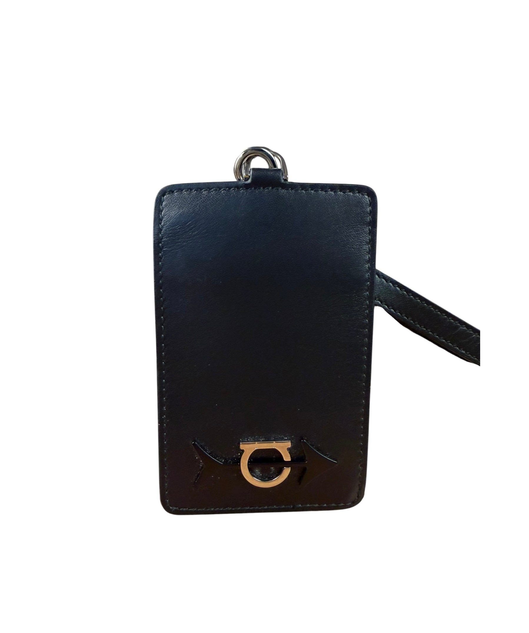 Salvatore Ferragamo Bicolor Leather Lanyard ID Badge