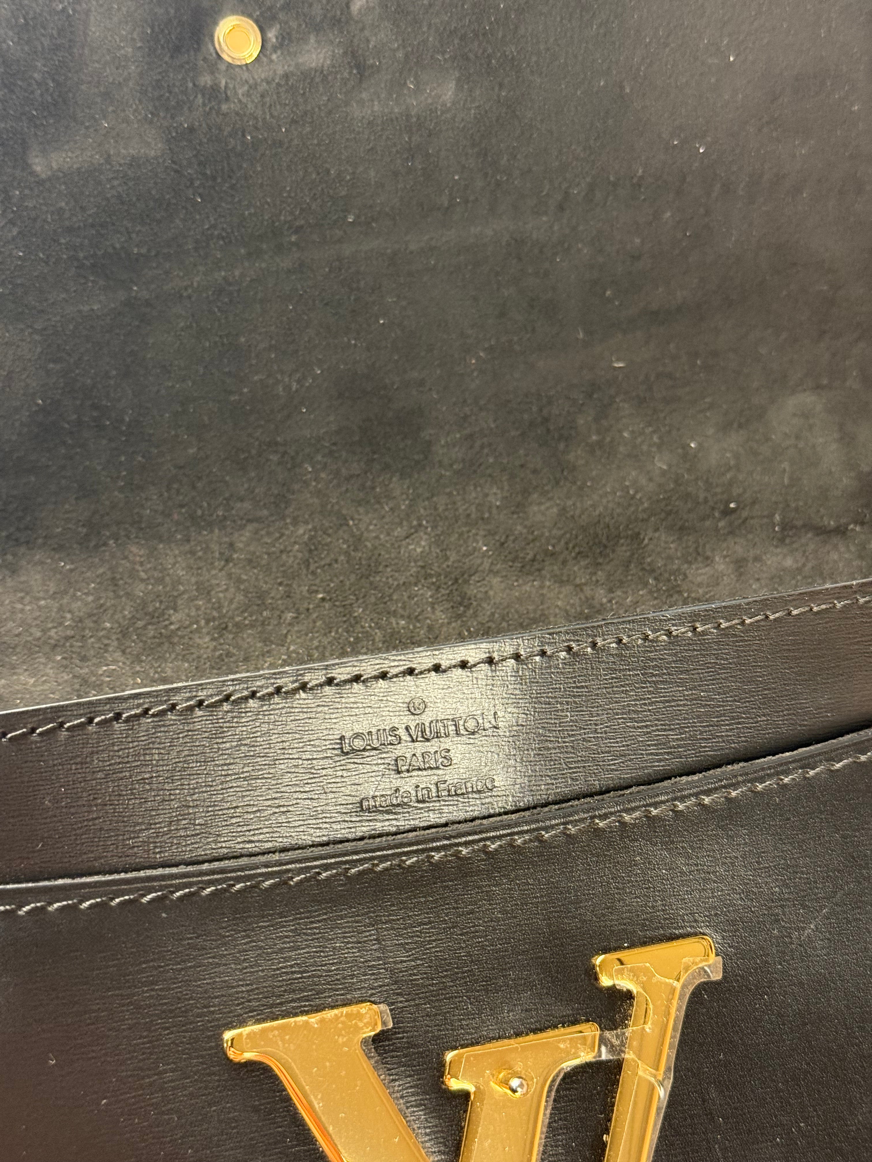 Louis Vuitton Black Leather Louis Chain Pochette