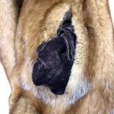 Vintage Long Brown Fur Striped Mink Coat