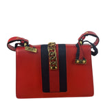 Gucci Red Leather Sylvie Shoulder Bag