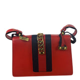 Gucci Red Leather Sylvie Shoulder Bag
