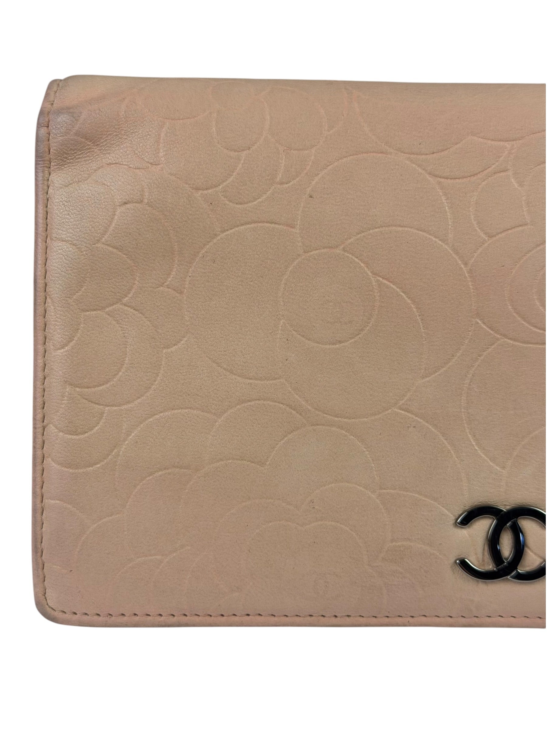 Chanel Light Pink Camila Leather Long Wallet