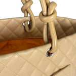 Chanel Beige Quilted Lambskin Linge Cambon Tote2005