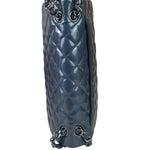 Chanel Perl Glossy Blue Quilted Patent Leather Double Flap Bag 2012