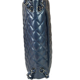 Chanel Perl Glossy Blue Quilted Patent Leather Double Flap Bag 2012