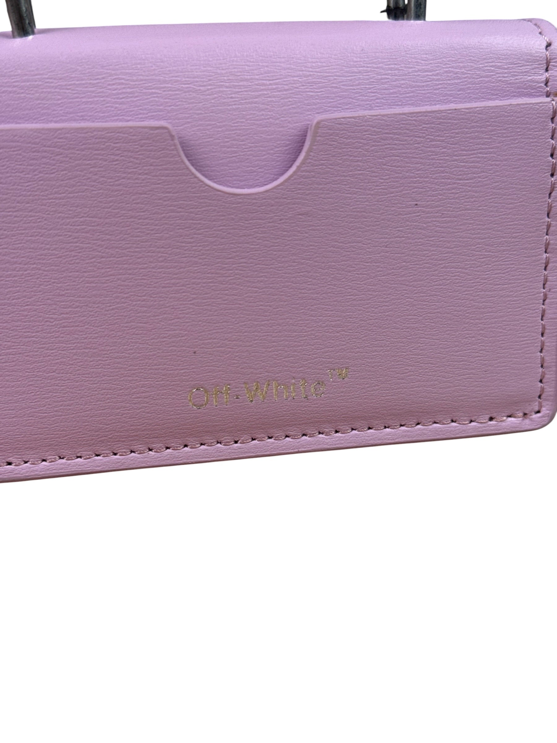Off-White Purple Leather Micro Jitney 0.5 Two-Way Bag