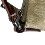 Coach Beige Leather Canvas Rowan File Crossbody Bag