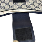 Gucci Navy Blue Leather Trim Coated GG Supreme iPad Case
