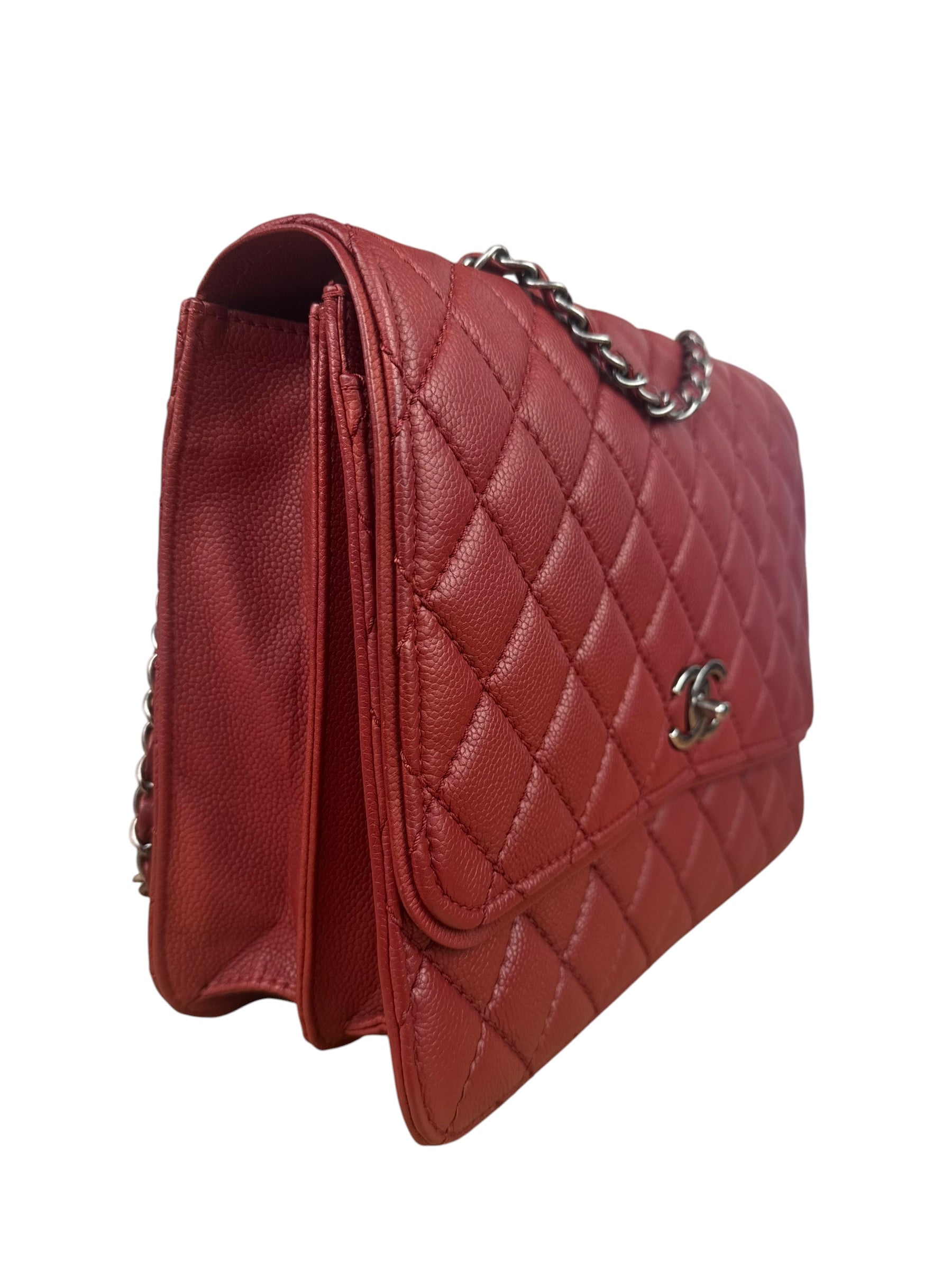 Chanel Red Caviar Leather Maxi Chain Flap Bag 2014