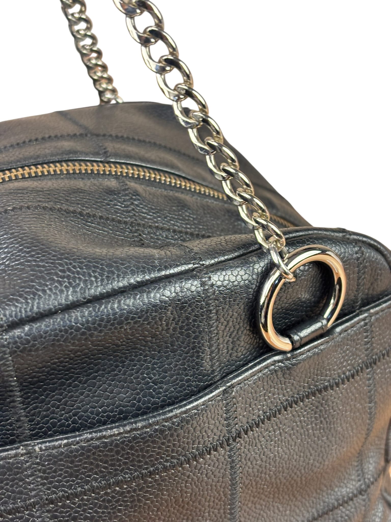 Chanel Black Caviar Chocolate Bar Shoulder Bag