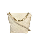 Chanel Ivory Crumpled Leather Vogue Rope Hobo Bag 2019