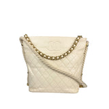 Chanel Ivory Crumpled Leather Vogue Rope Hobo Bag 2019