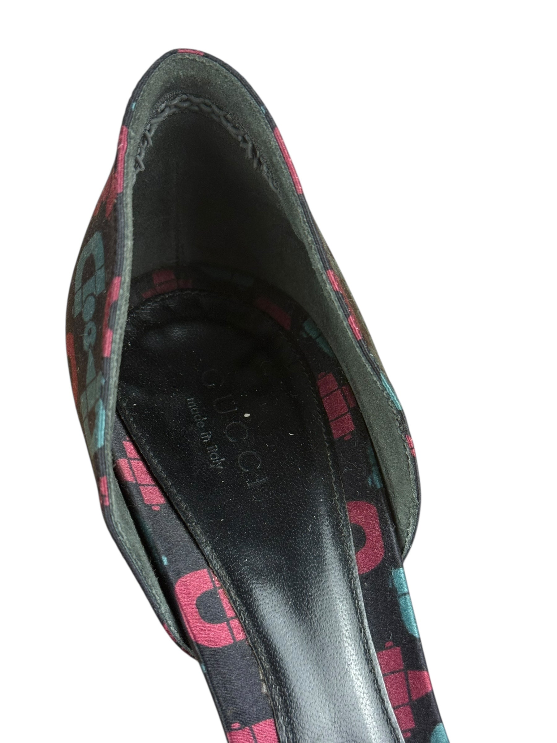 Gucci Vintage Horsebit Open Toe Pumps