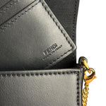 Fendi Fendigraphy Black Leather Wallet on Chain