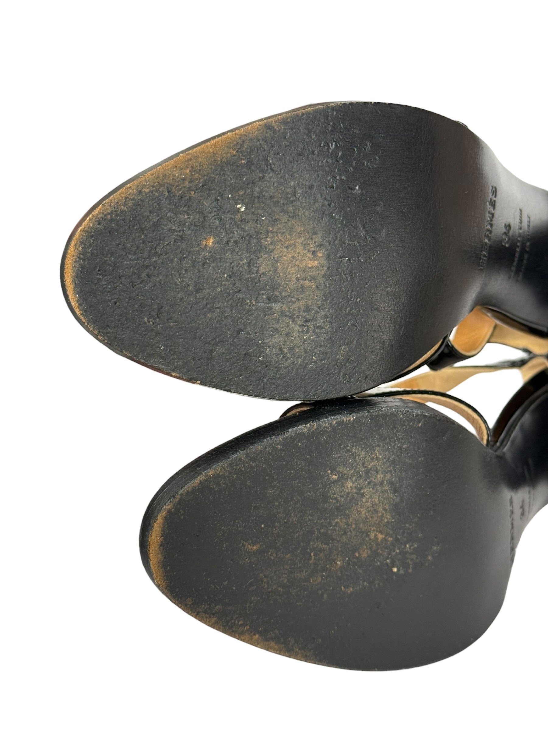 Hermes Sac Depeche Black Leather Heels