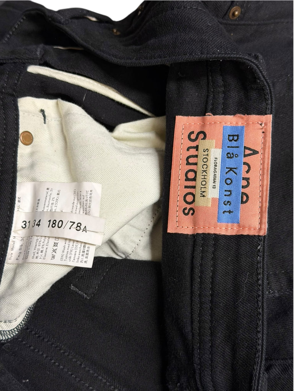Acne Studios Black Denim Skinny Jeans