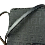 Fendi Black Zucchino Messenger Crossbody Bag