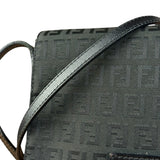 Fendi Black Zucchino Messenger Crossbody Bag
