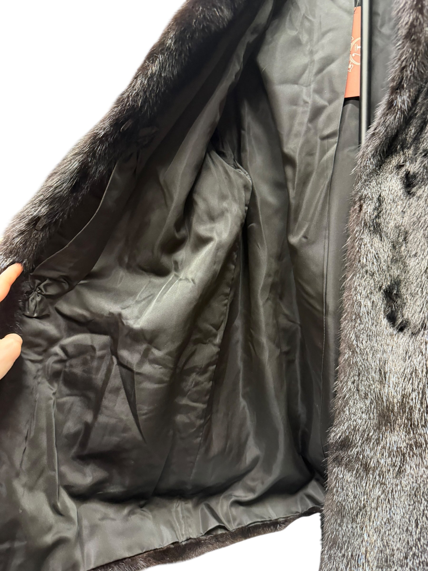 Vintage Black Fur Mid Length Coat