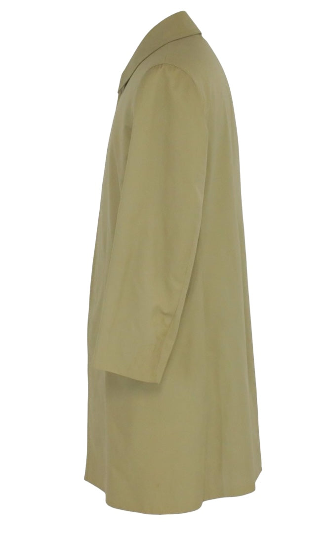 Burberry Vintage Khaki Plaid Lined Mid-Length Coat