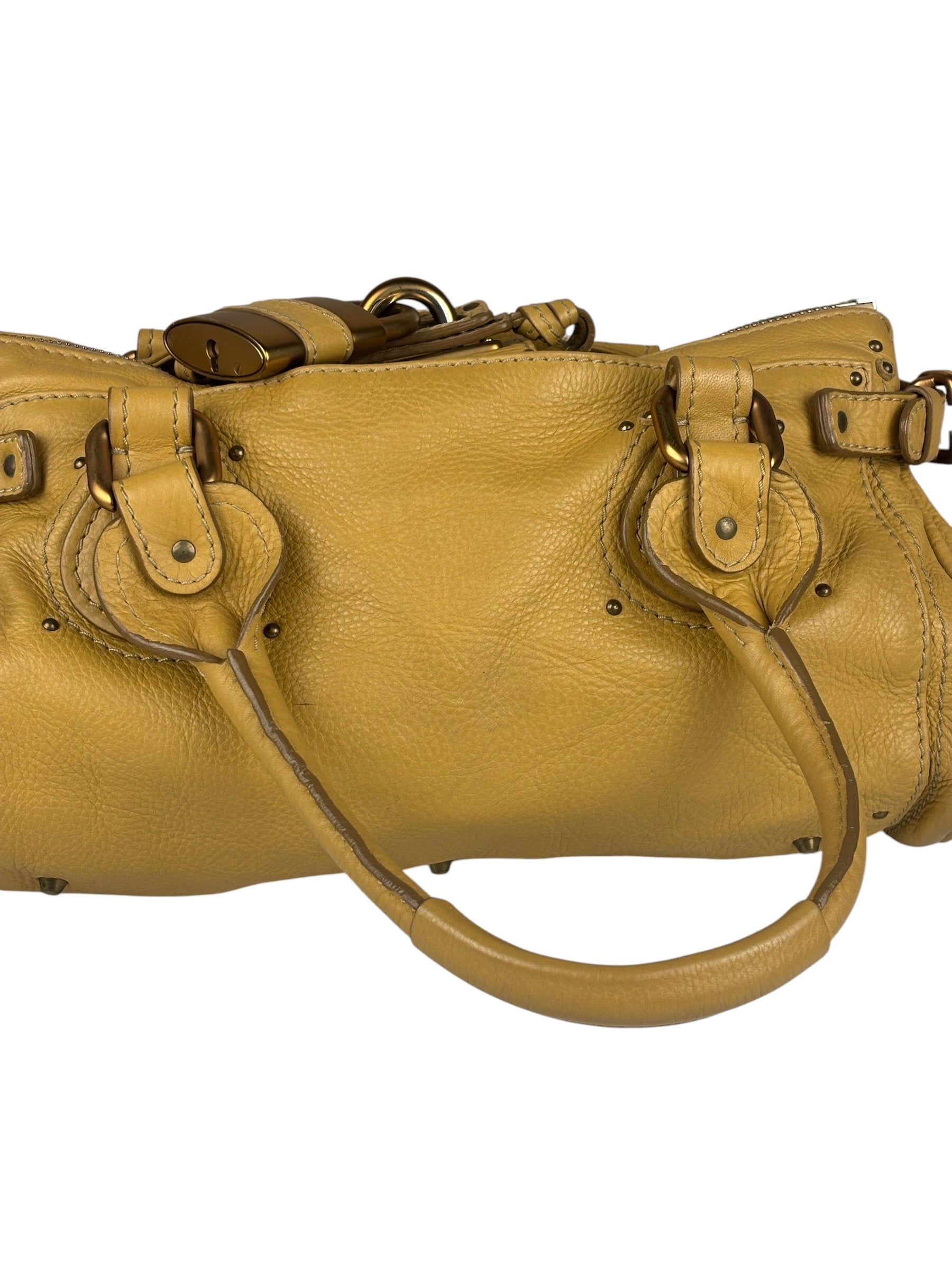 Chloe Yellow Leather Paddington Shoulder Bag