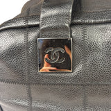 Chanel Black Quilted Leather Chocolate Bar Bowling Handbag