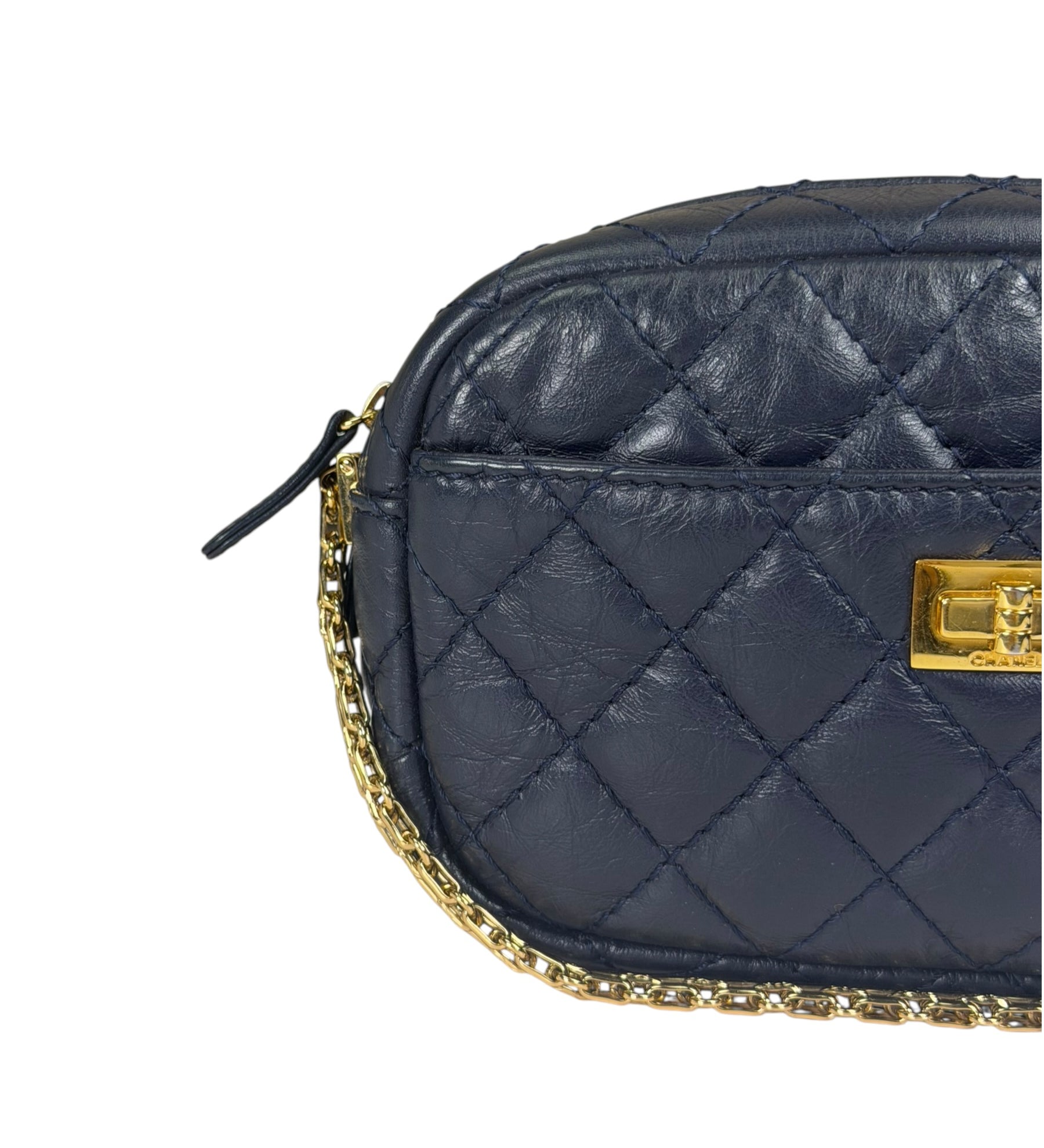Chanel Navy Quilted Lambskin Small Camera Bag 2019
