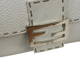 Fendi White Leather Selleria Baguette