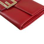 Fendi Red Leather Long Wallet