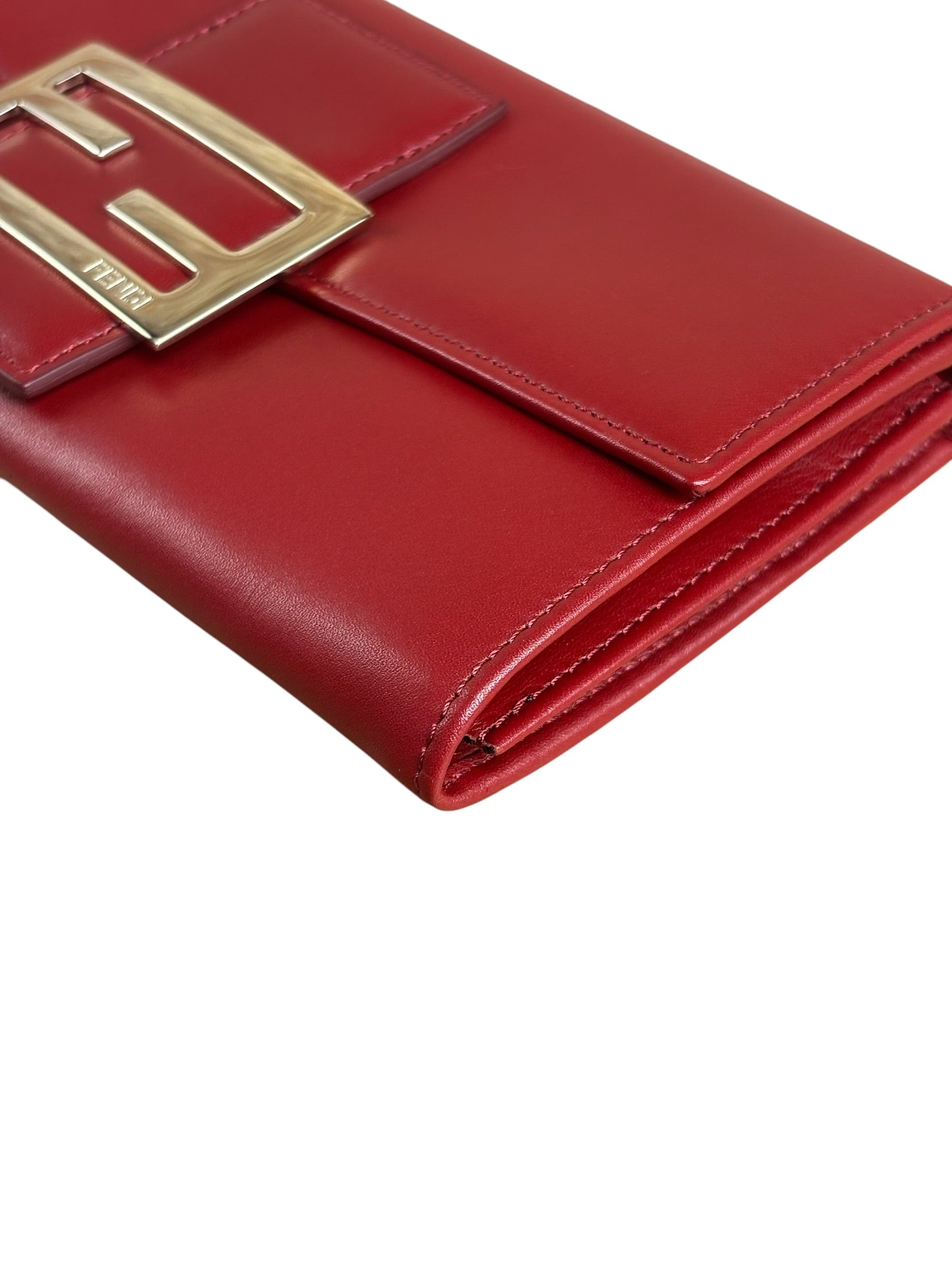 Fendi Red Leather Long Wallet