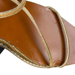 Jimmy Choo Brown Drive Metallic Wedge Espadrille Sandals