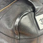 Chanel Black Quilted Leather Chocolate Bar Bowling Handbag